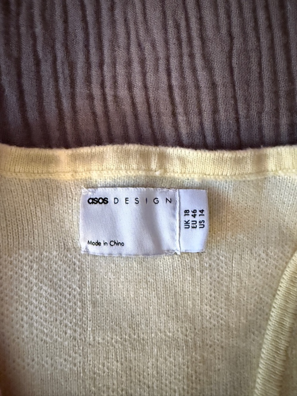 Pastel Pink & Yellow Gingham Wrap Sweater Cardigan - Picture 4 of 4